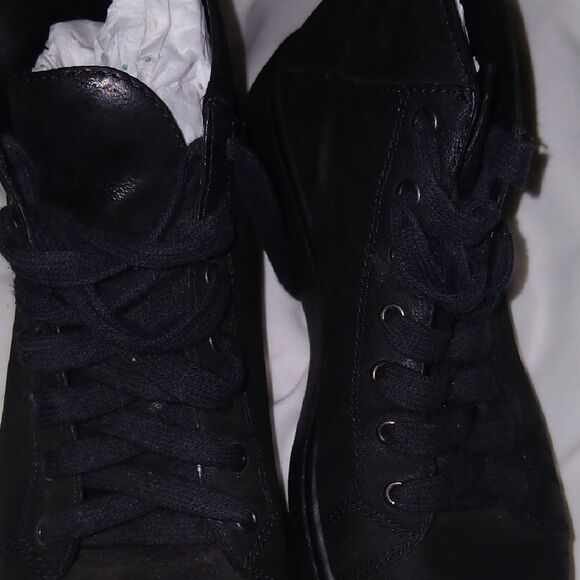 Eileen Fisher Black Leather Sneakers - Picture 4 of 5